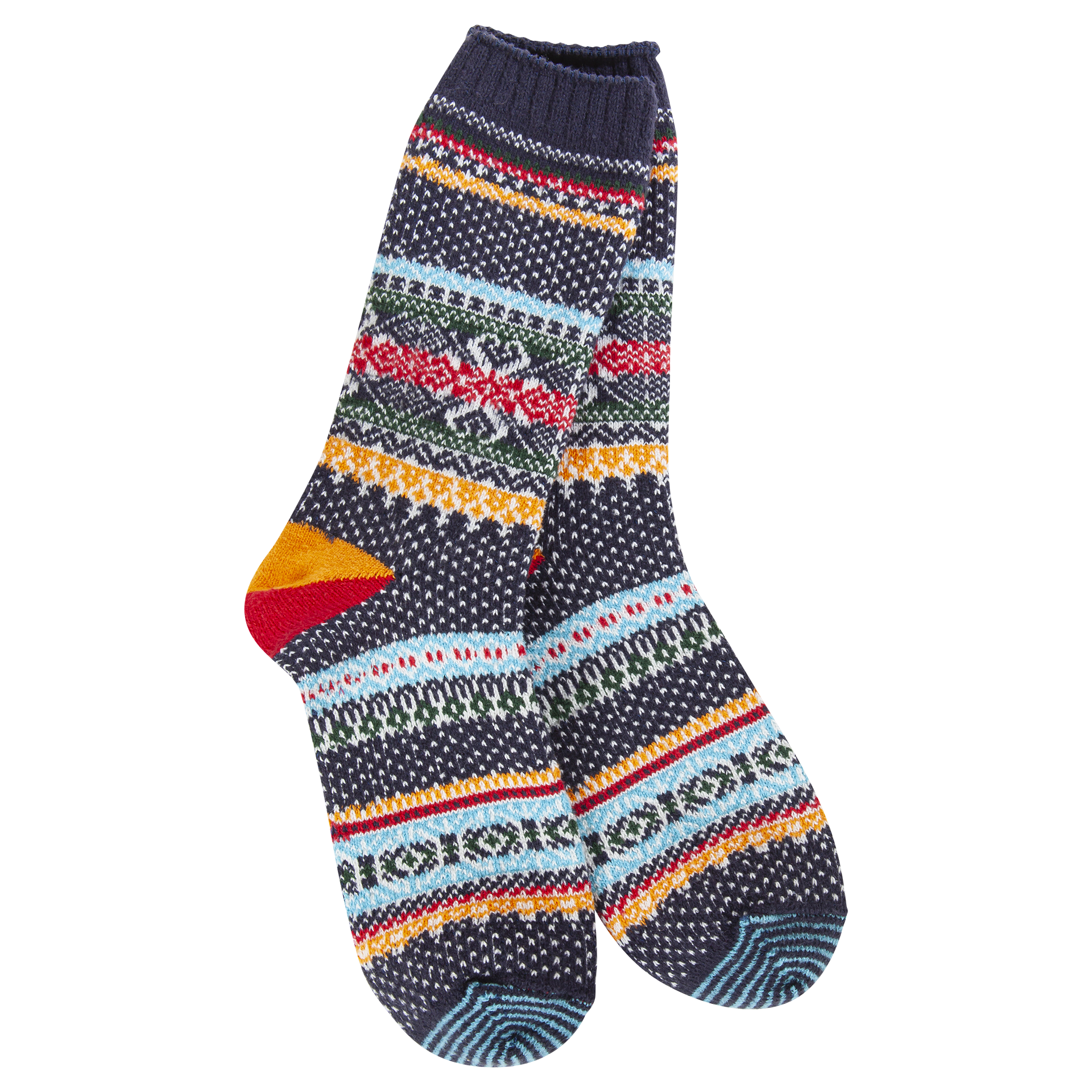 Holiday Seasonal Crew Navy Multi Stripe