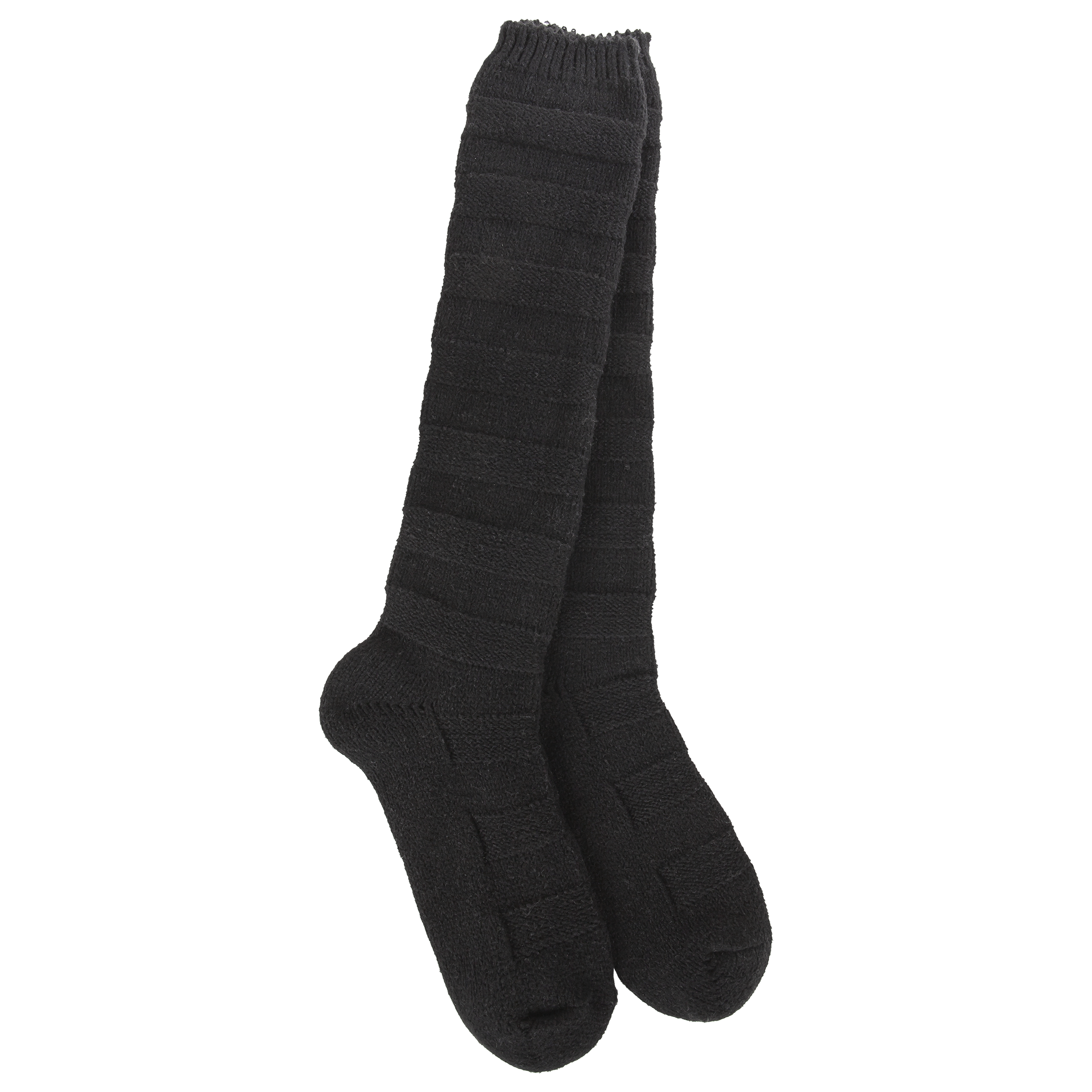 Weekend Solid Stripe Knee High Black