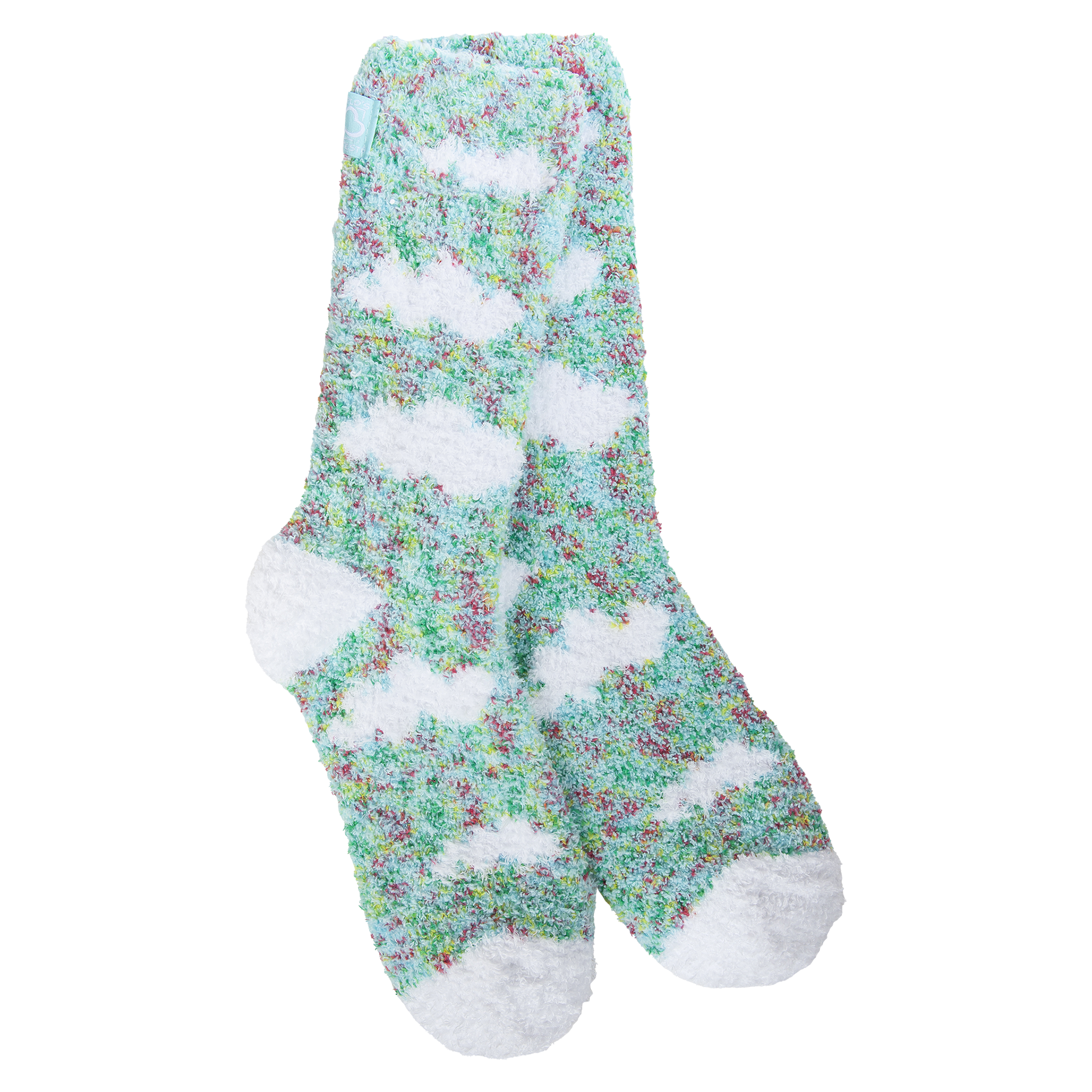 Cozy Cloud Crew Aqua Blue Confetti