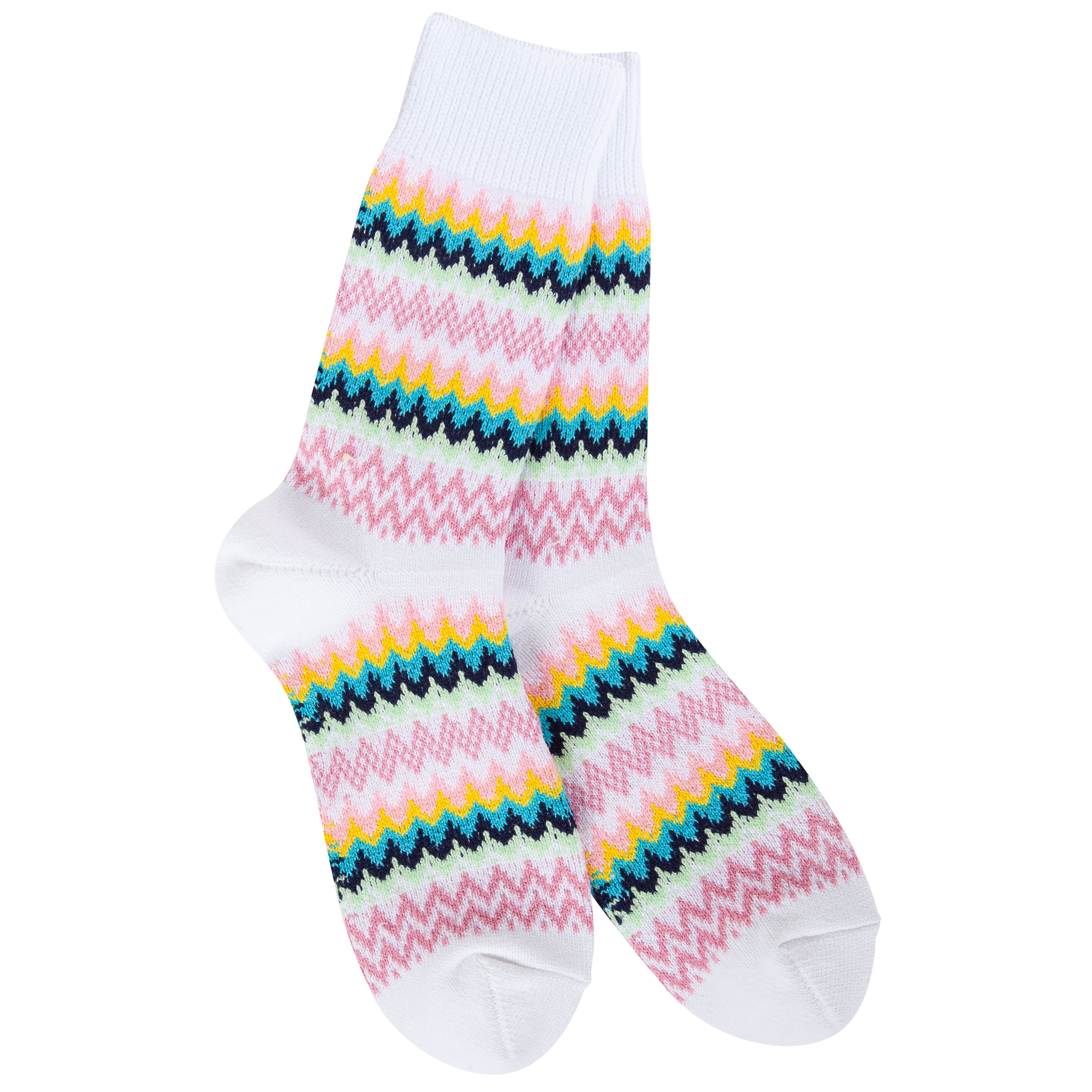 Weekend Zig Zag Crew White Multi